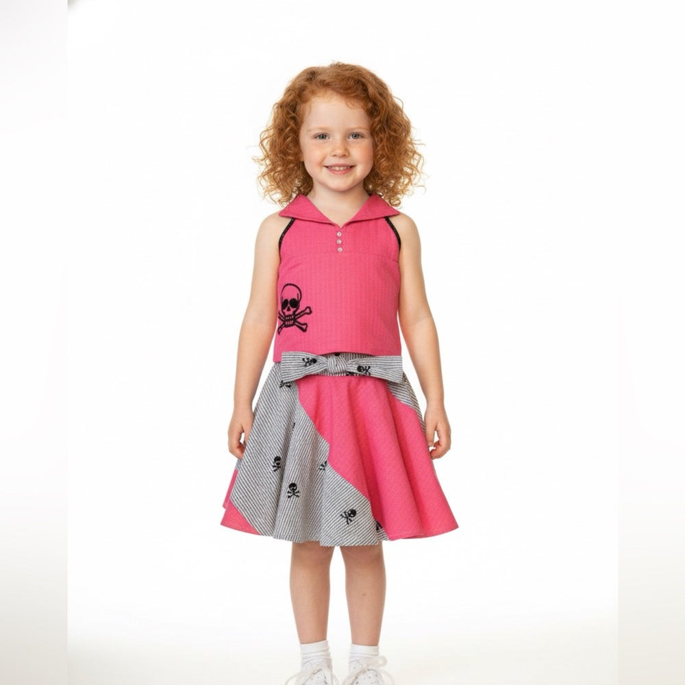 Leopard Daisy Boutique Pirate Theme Nautical Skirt‎ Set 4T NWT